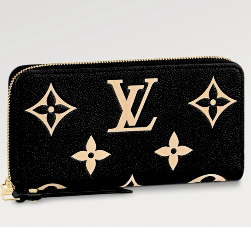 Louis Vuitton Zippy Black and Cream Wallet